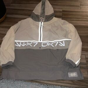 DISNEY STAR WARS HALF ZIP NYLON JACKET MENS GREY Ahsoka Tano Ashley Eckstein lg